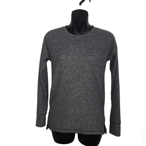 2 FOR💲1️⃣ Bluenotes Grey Waffle Knit Long-sleeved Lightweight Sweater Size XS - Picture 1 of 8